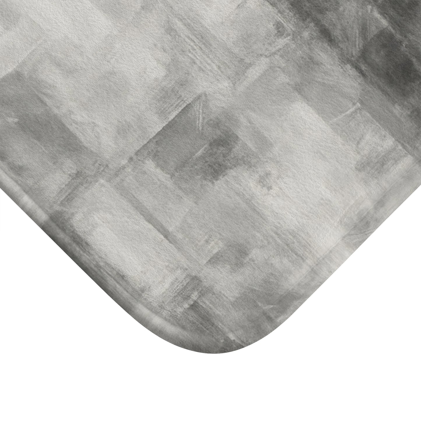 Gray abstract bath rug by Printify, soft plush modern bathroom rug with stylish abstract design for cozy bathroom decor.