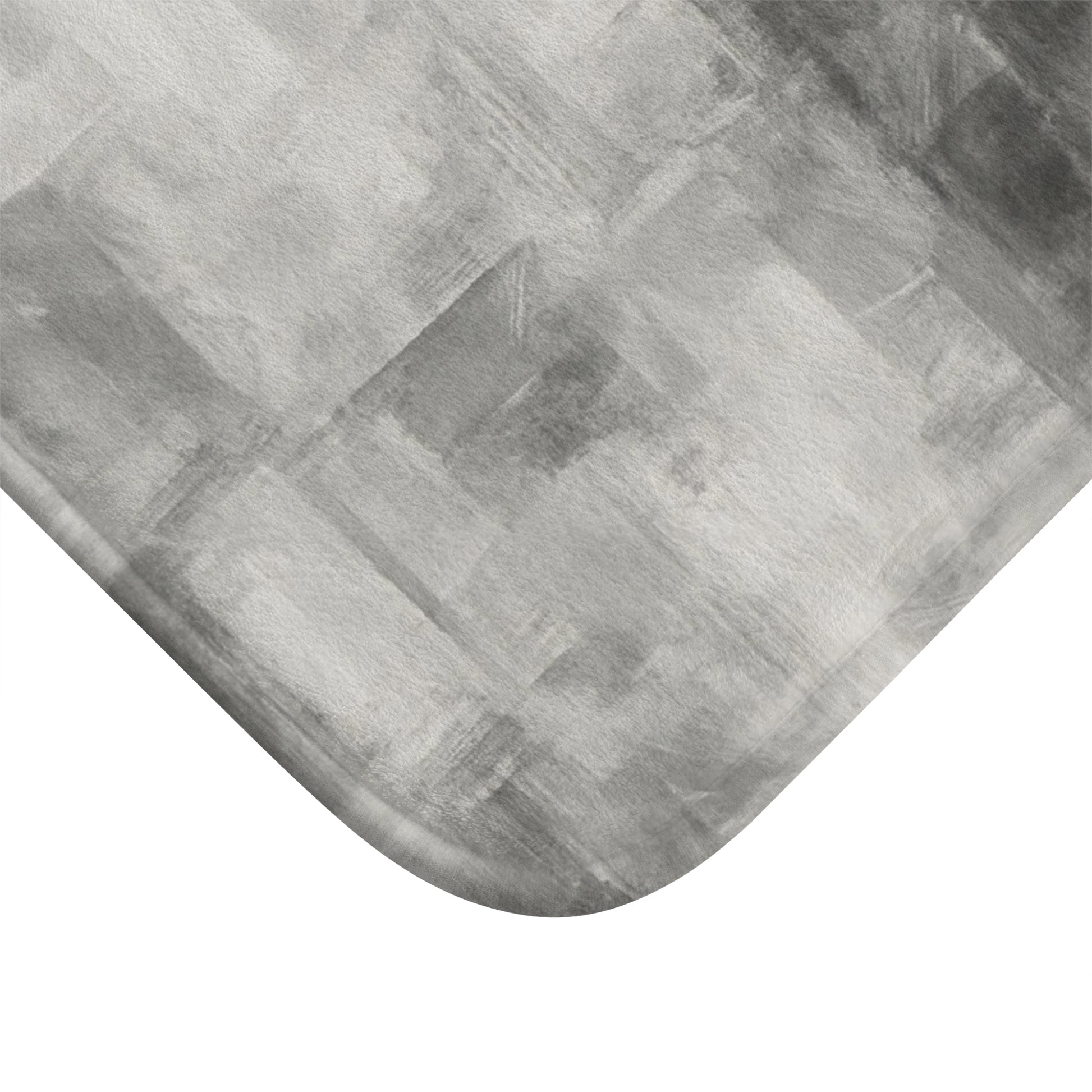 Gray abstract bath rug by Printify, soft plush modern bathroom rug with stylish abstract design for cozy bathroom decor.