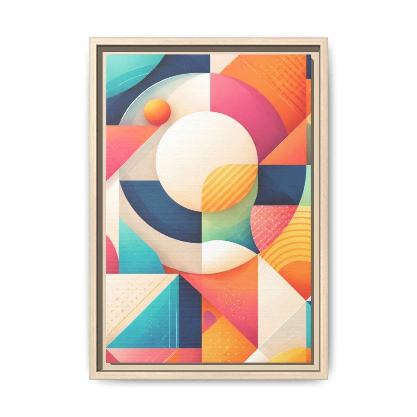 Colorful Geometric Abstract Art Matte Canvas Framed
