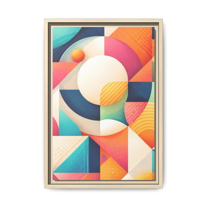 Colorful Geometric Abstract Art Matte Canvas Framed
