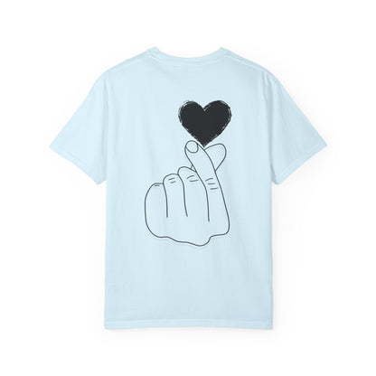 Unisex Garment-Dyed T-Shirt with Heart Design | Casual Trendy Wear for All Occasions