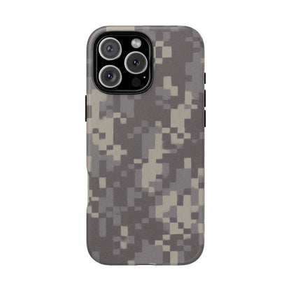 Camouflage tough phone case by Printify with rugged digital camo design, offers durable protective cover for smartphones.