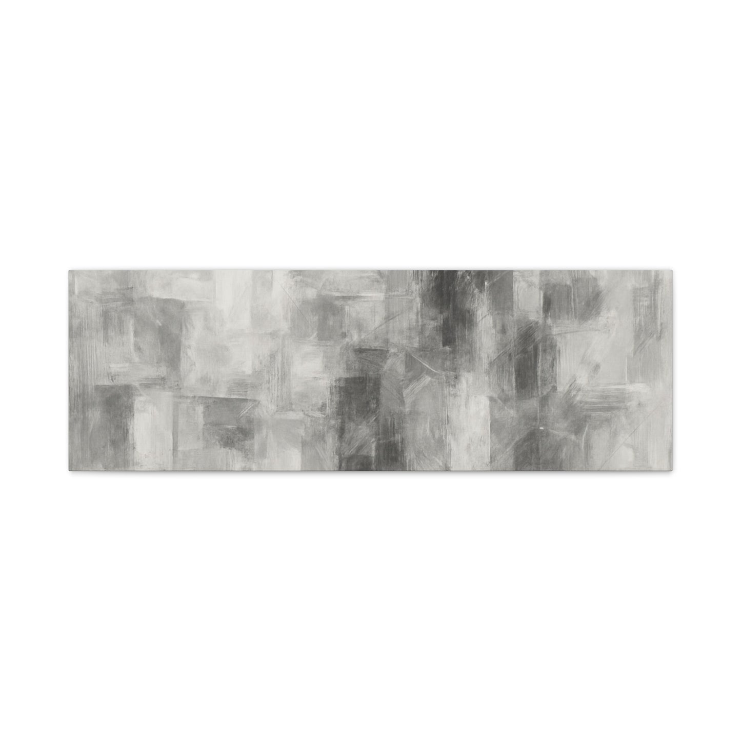 Abstract grey brushstroke canvas wall art by Printify, modern neutral matte stretched canvas for contemporary decor.