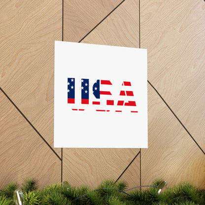 USA Patriotic Wall Art Poster, Red White Blue Home Decor, Fourth of July Decoration, American Flag Art, Independence Day Gift
