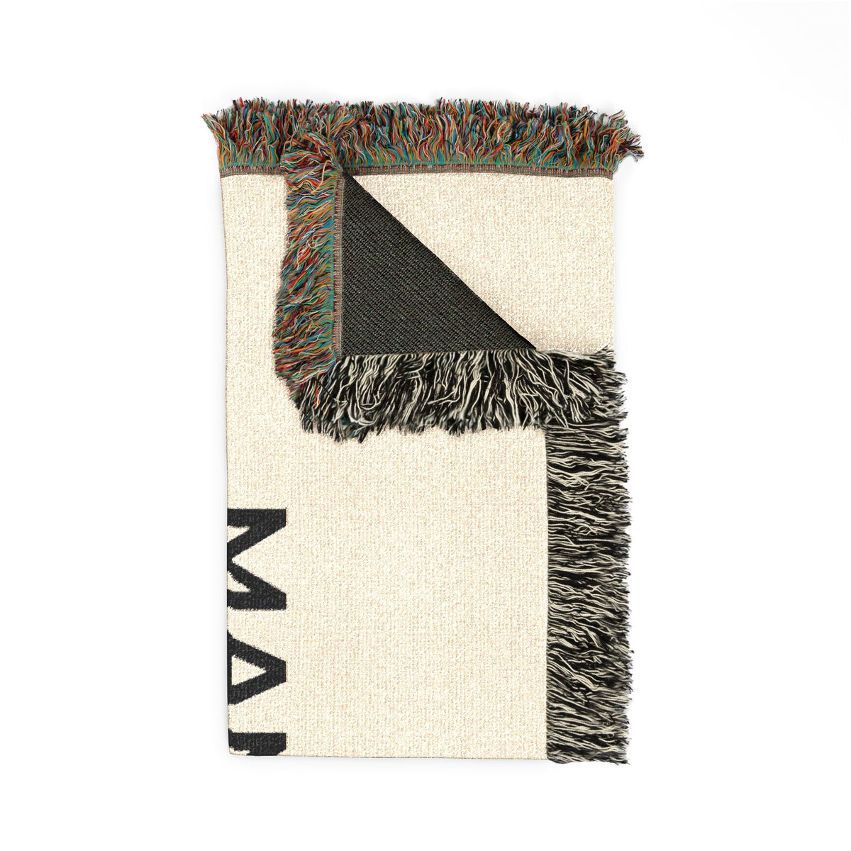 Custom woven blanket by Printify featuring a personalized design, soft woven texture, and vibrant colors.