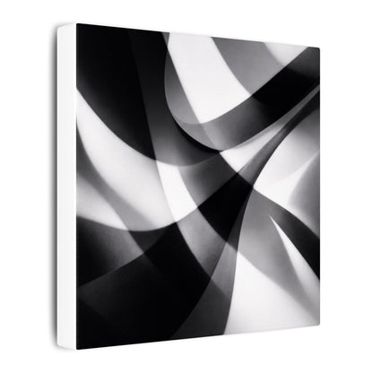Abstract Black and White Swirl Matte Canvas