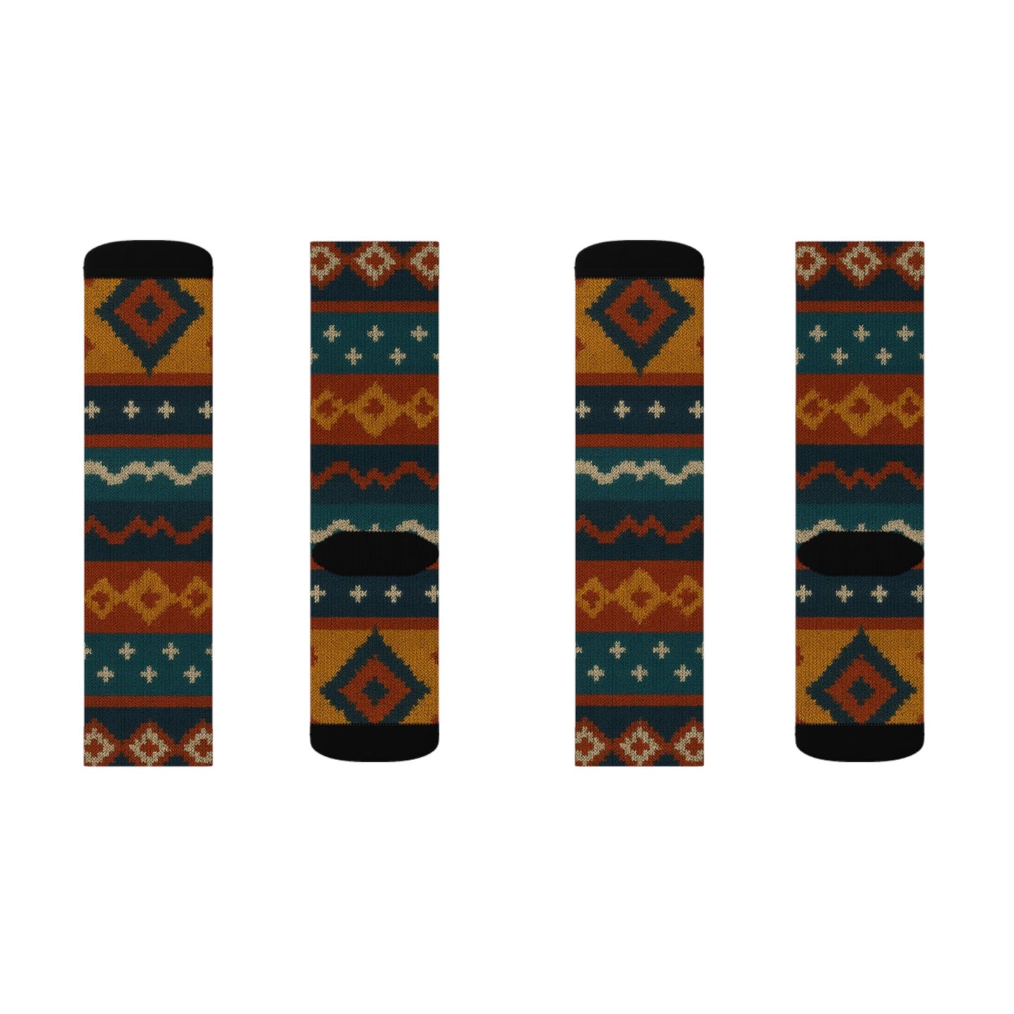 Southwestern Aztec Pattern Socks | Tribal Geometric Printed Socks