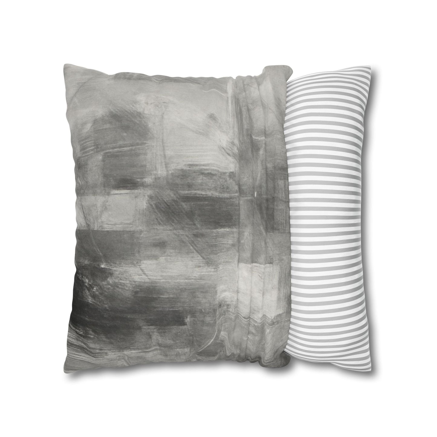 Watercolor Gray Decorative Pillowcase — Spun Polyester Square Throw Pillow Cover