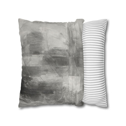 Watercolor Gray Decorative Pillowcase — Spun Polyester Square Throw Pillow Cover