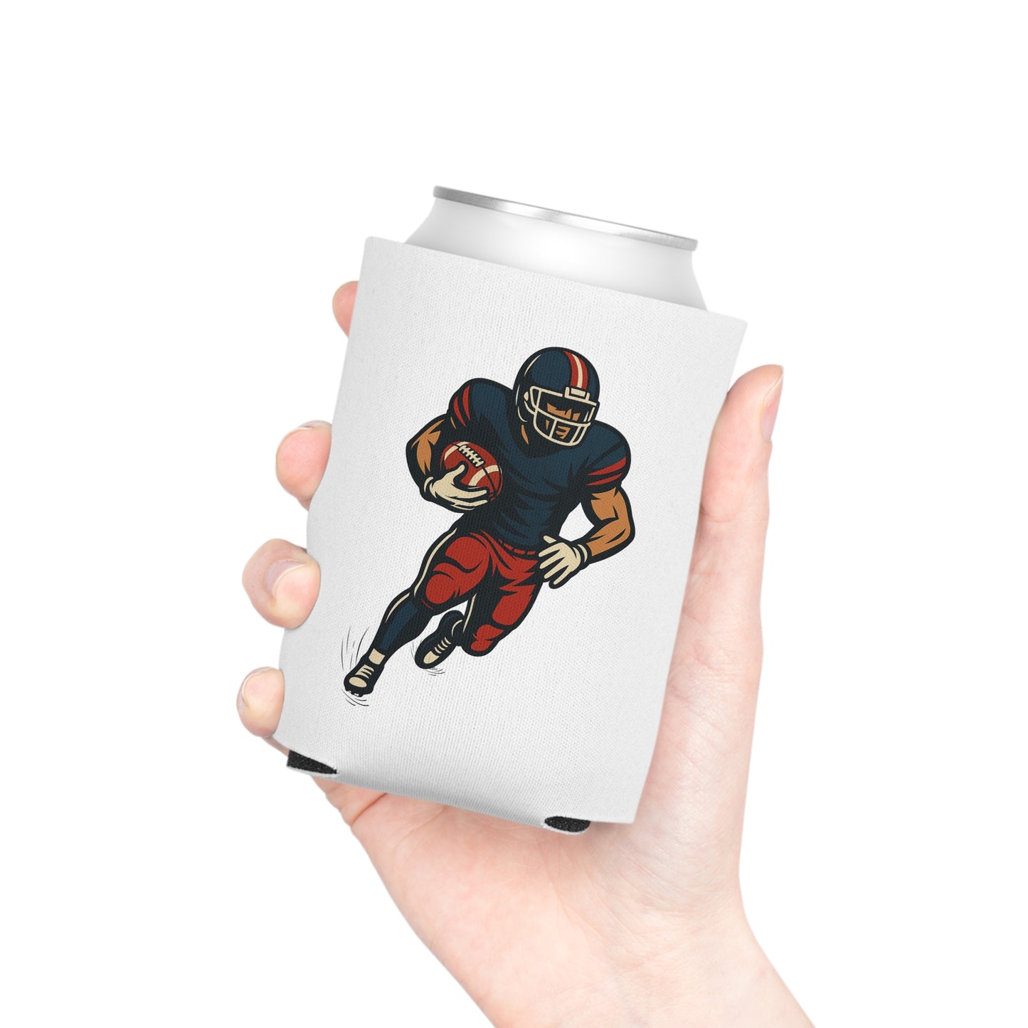 Football Player Can Cooler | Sports Fan Gift, Tailgate Accessories, Game Day Drink Holder, Party Favor, Football Party Decor