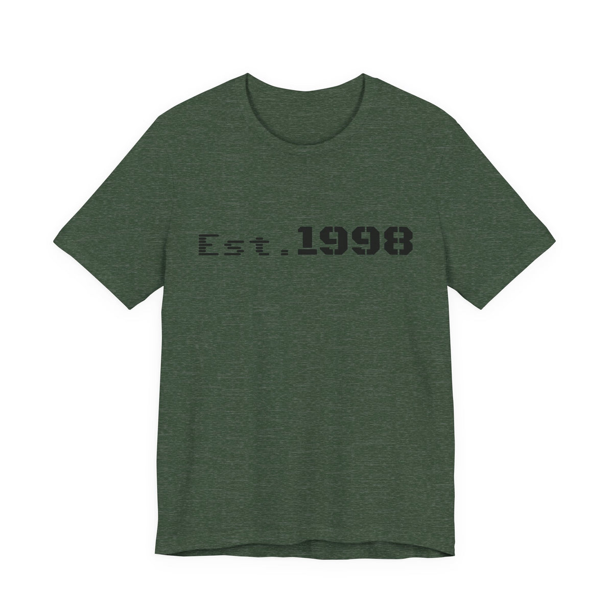 Vintage Est. 1998 T-Shirt by Printify featuring a graphic design celebrating the year of birth.