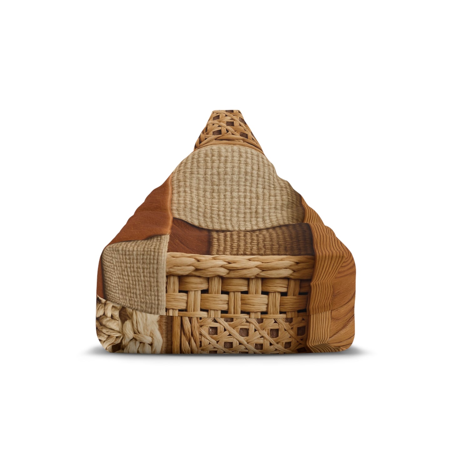 Woven Patchwork Texture Bean Bag Chair Cover | Rustic Boho Home Decor