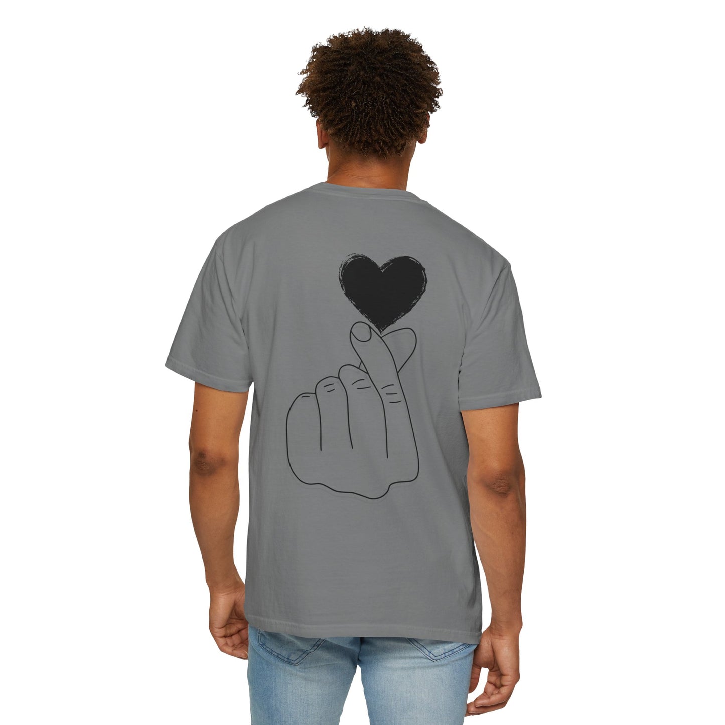 Unisex Garment-Dyed T-Shirt with Heart Design | Casual Trendy Wear for All Occasions