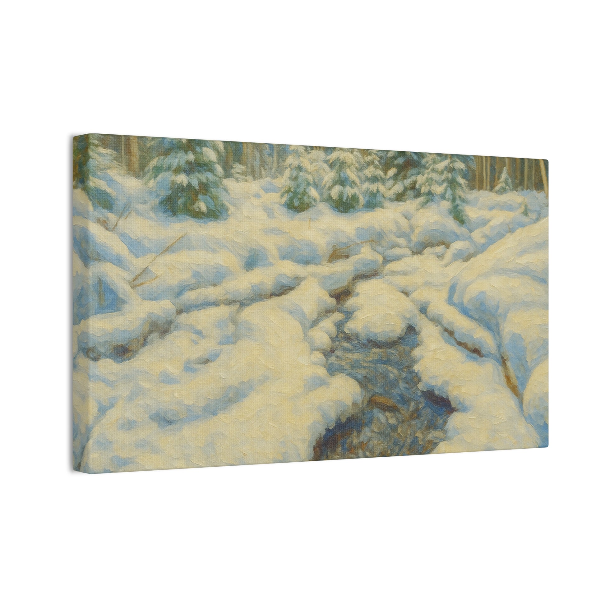 Winter Landscape Canvas Art, Nature Decor, Gallery Wall Art, Cozy Home Accent, Winter Wonderland Painting - TRV