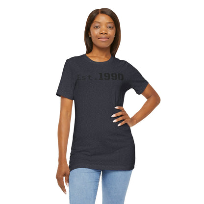 Unisex Est. 1990 Nostalgic Jersey Tee - Perfect Gift, Vintage Style, Retro Fashion, Birthday Celebration, Casual Wear - TRV