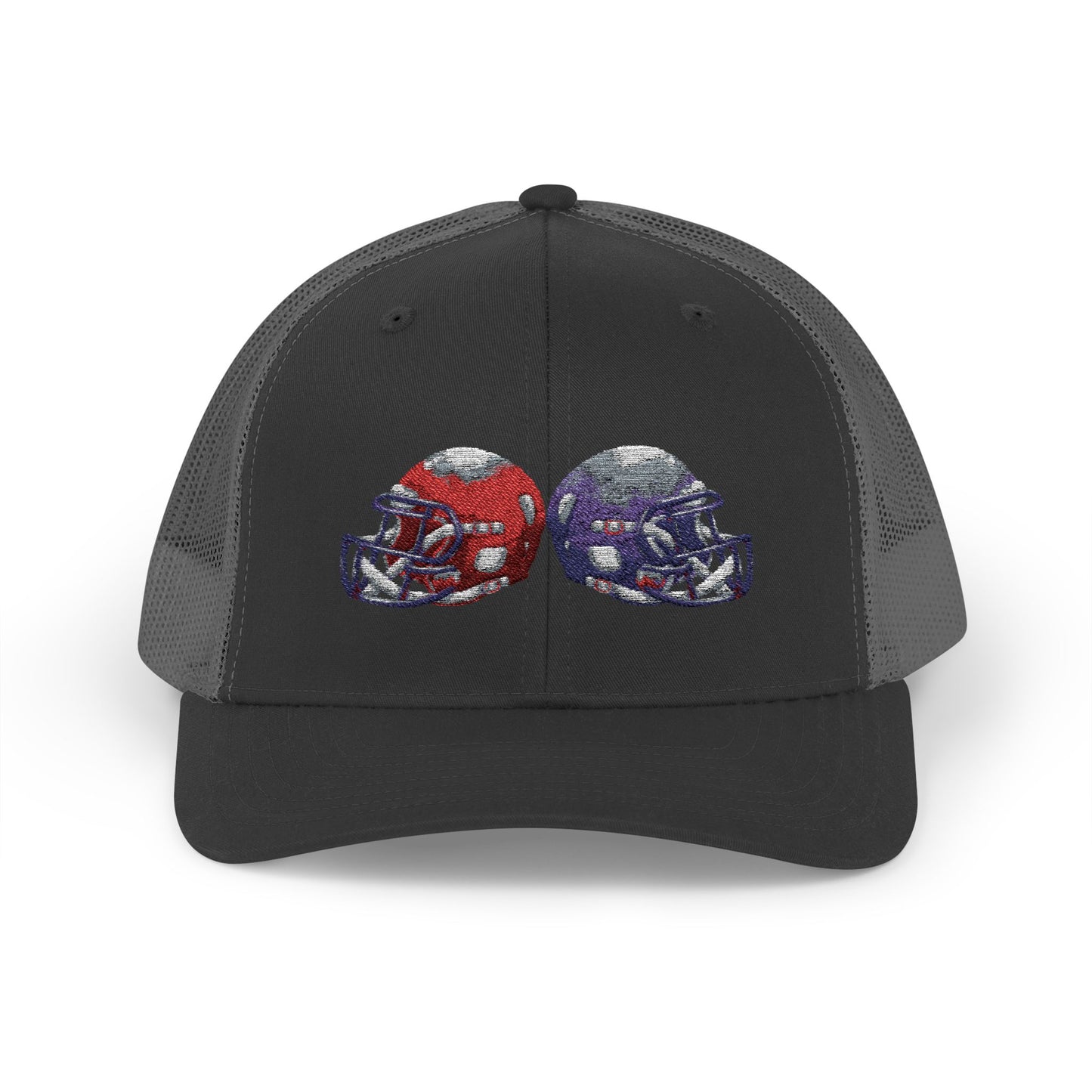 Sporty Snapback Trucker Cap with Football Helmets, Baseball Cap, Outdoor Activity Hat, Gift for Sports Fans, Team Spirit Wear - TRV