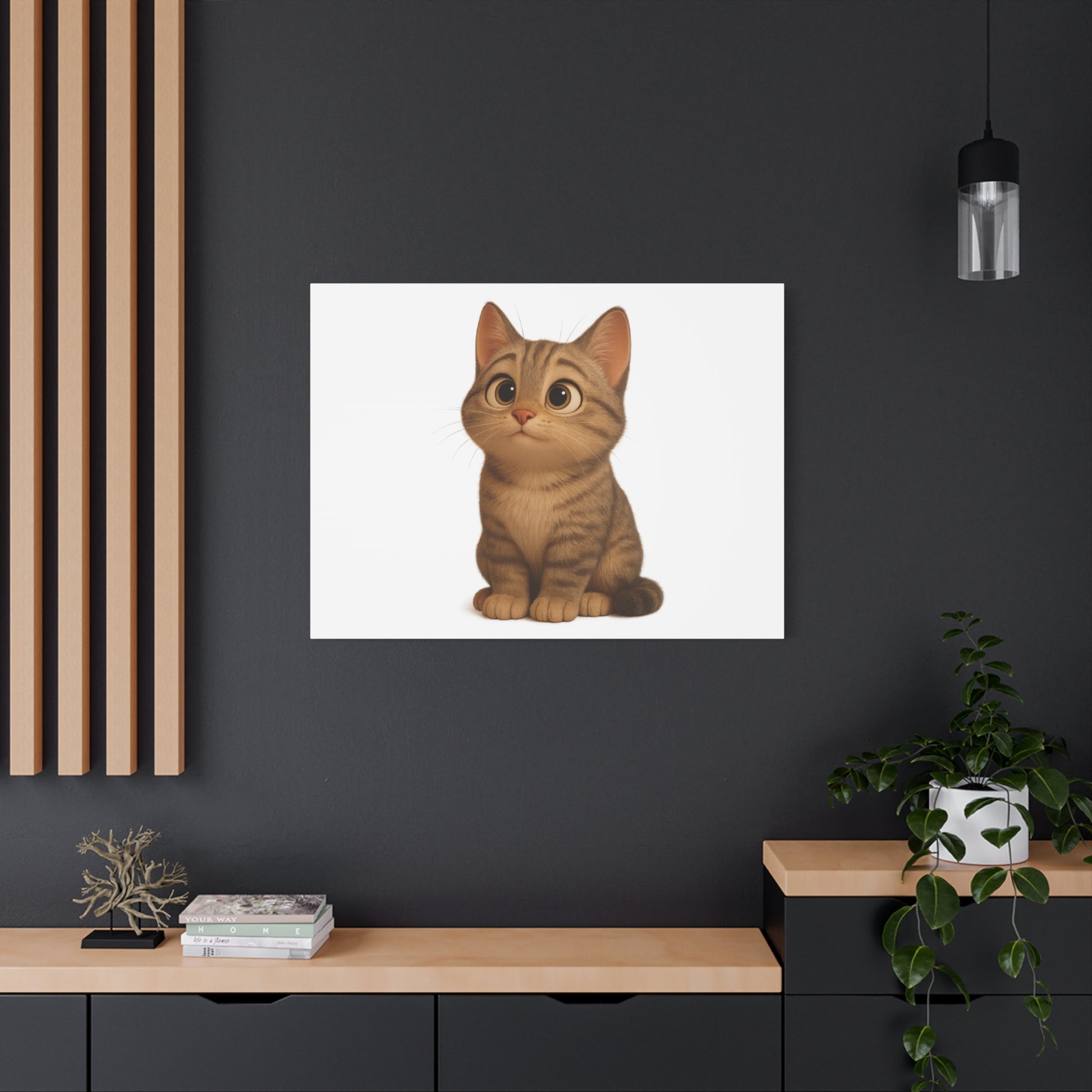 Adorable Cat Canvas Art, Cute Cat Wall Decor, Pet Lover Gift, Nursery Wall Art, Animal Print, Modern Home Decor - TRV