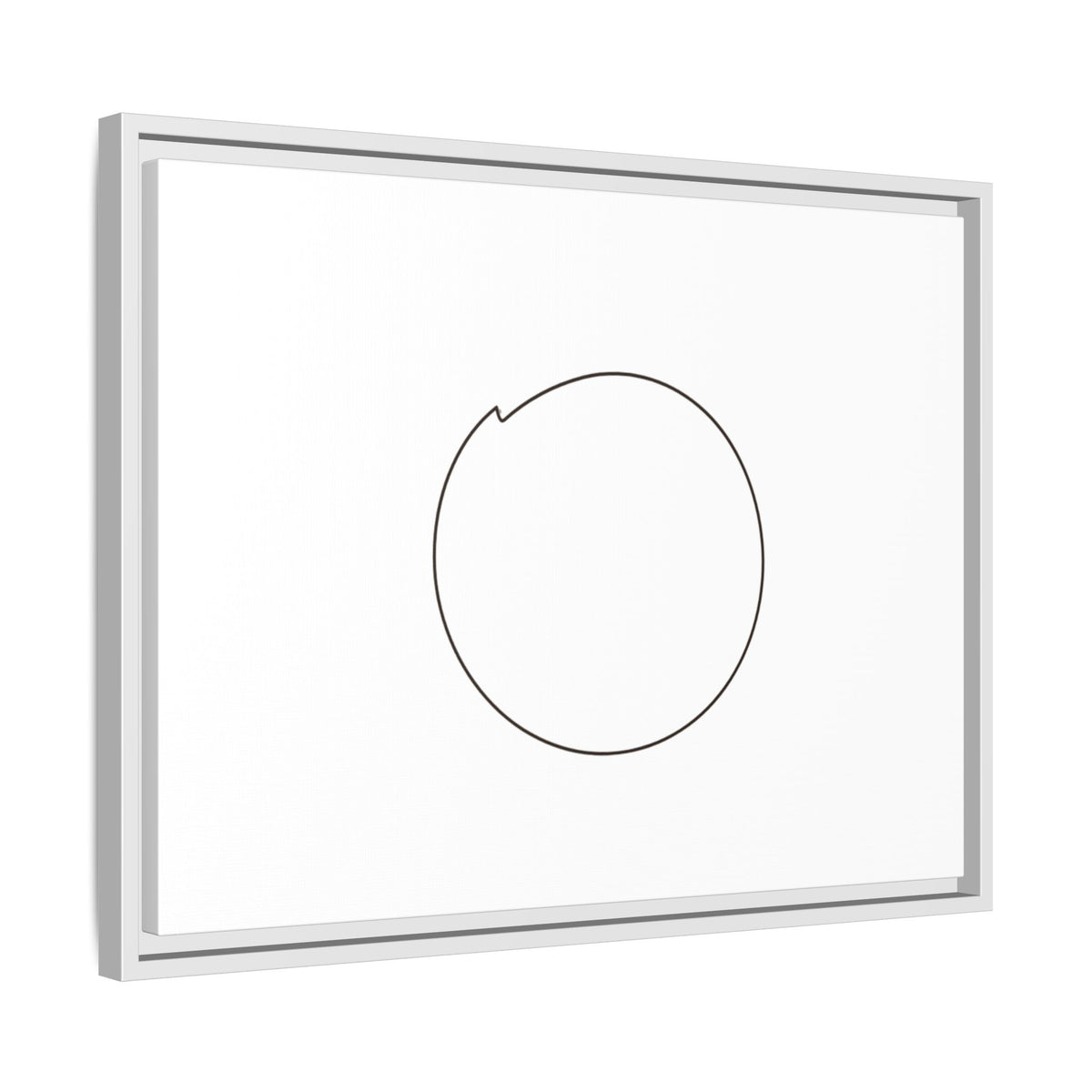 Framed matte canvas wall art featuring a minimal circular line design, by Printify, showcasing modern abstract wall decor.