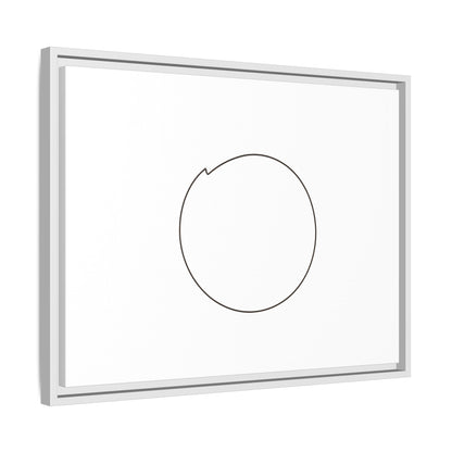 Framed matte canvas wall art featuring a minimal circular line design, by Printify, showcasing modern abstract wall decor.