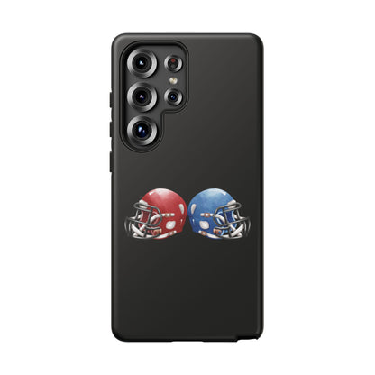 Red and blue football helmet tough phone case for iPhone, branded Printify, with a protective and sporty design.