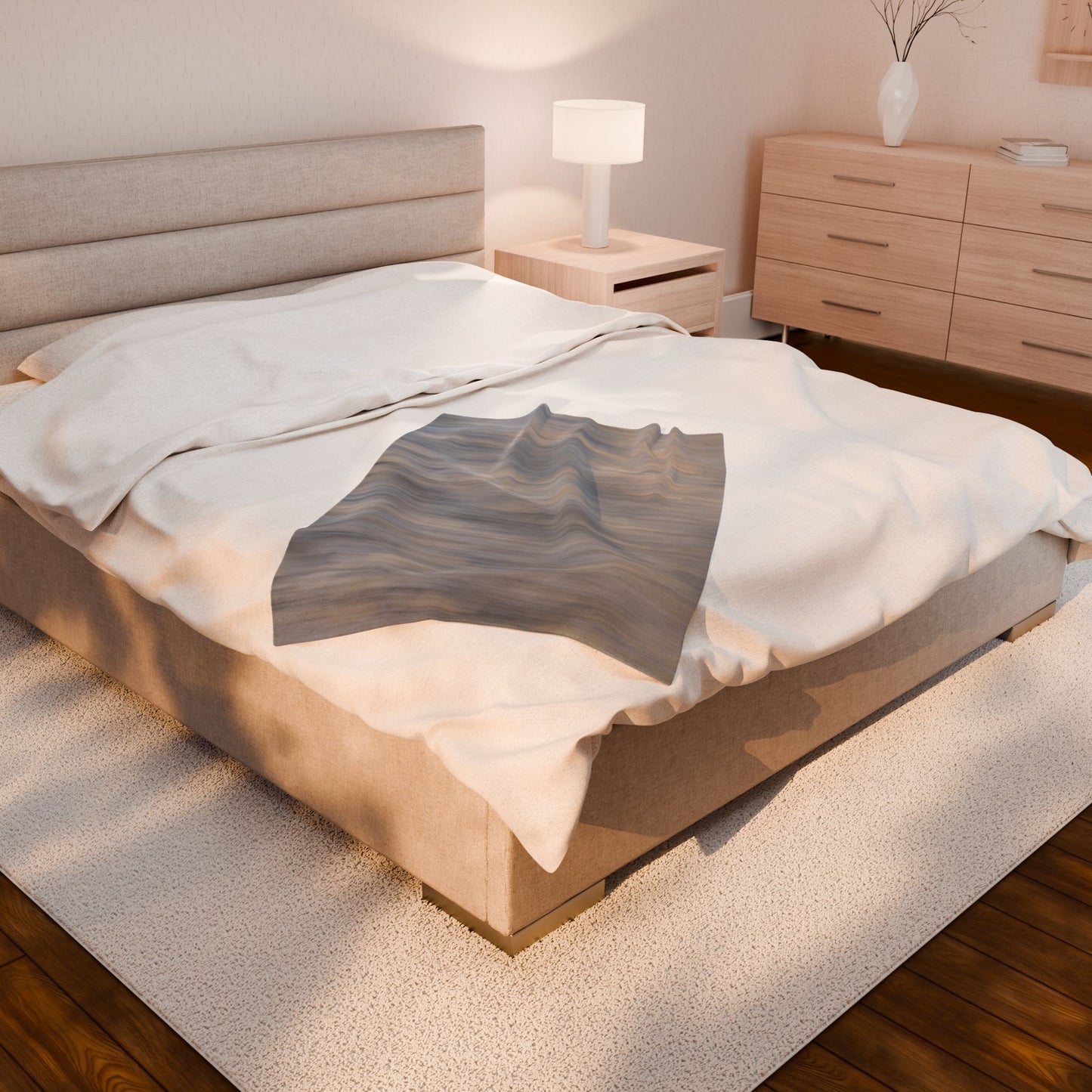 Cozy Velveteen Plush Blanket - Soft Textured Throw for Relaxation & Comfort - TRV