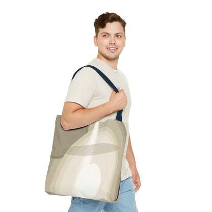 Neutral Abstract Light Beam Tote Bag | Minimalist Geometric Pattern
