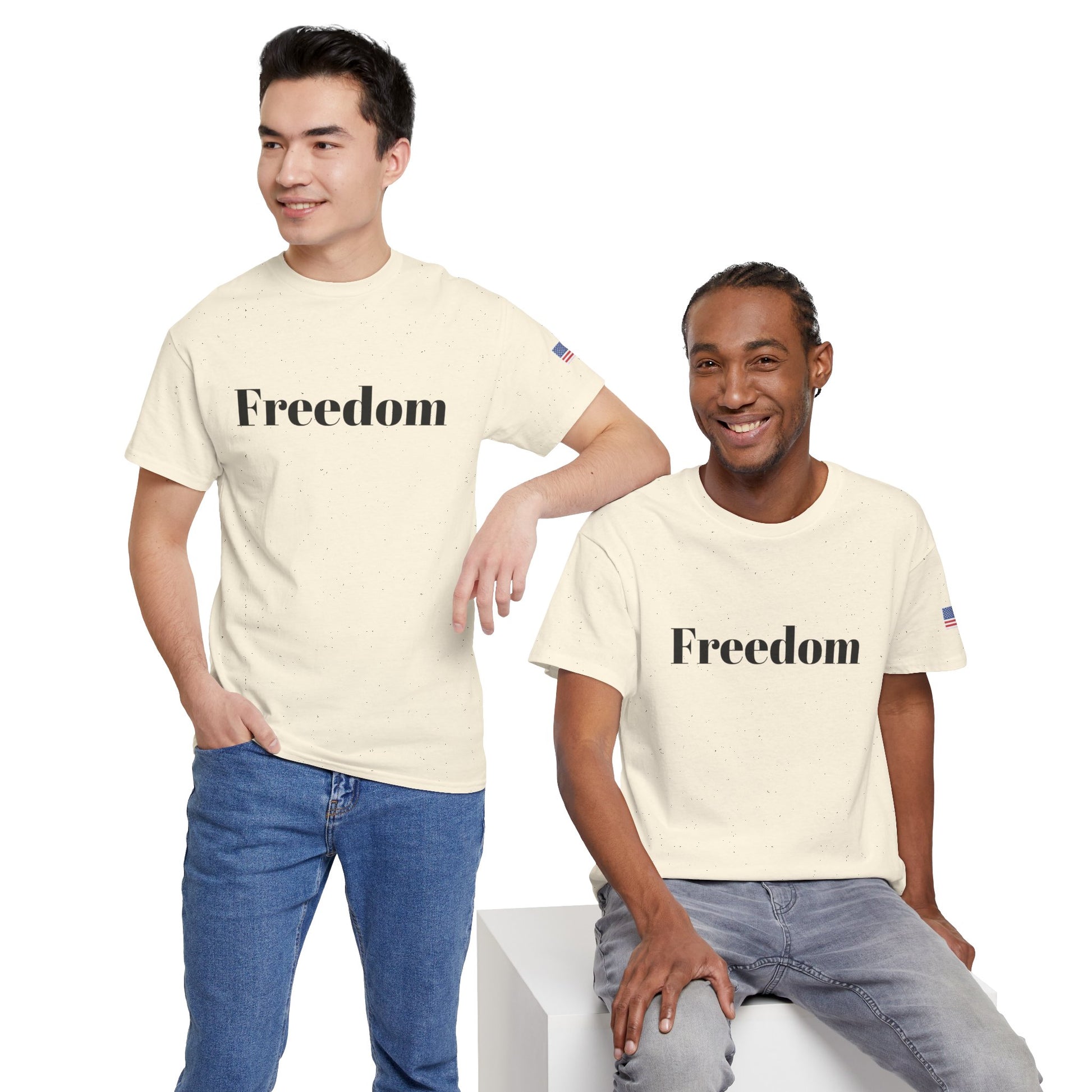 Freedom script tee | T-Shirt, American flag sleeve - TRV