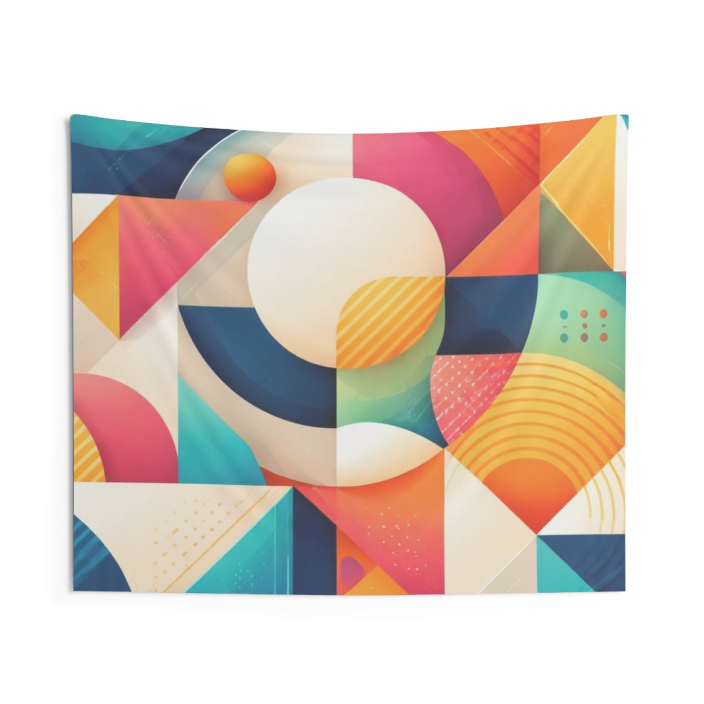 Geometric Colorblock Wall Tapestry — Retro Modern Abstract Decor
