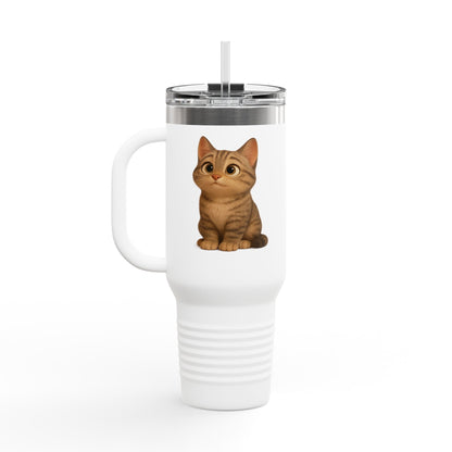 Cute Cat Insulated Travel Mug, 40oz | Perfect Pet Lover Gift | BPA-Free Drinkware, Cozy Coffee Companion, Cat-Themed Hydration