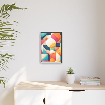 Colorful Geometric Abstract Art Matte Canvas Framed