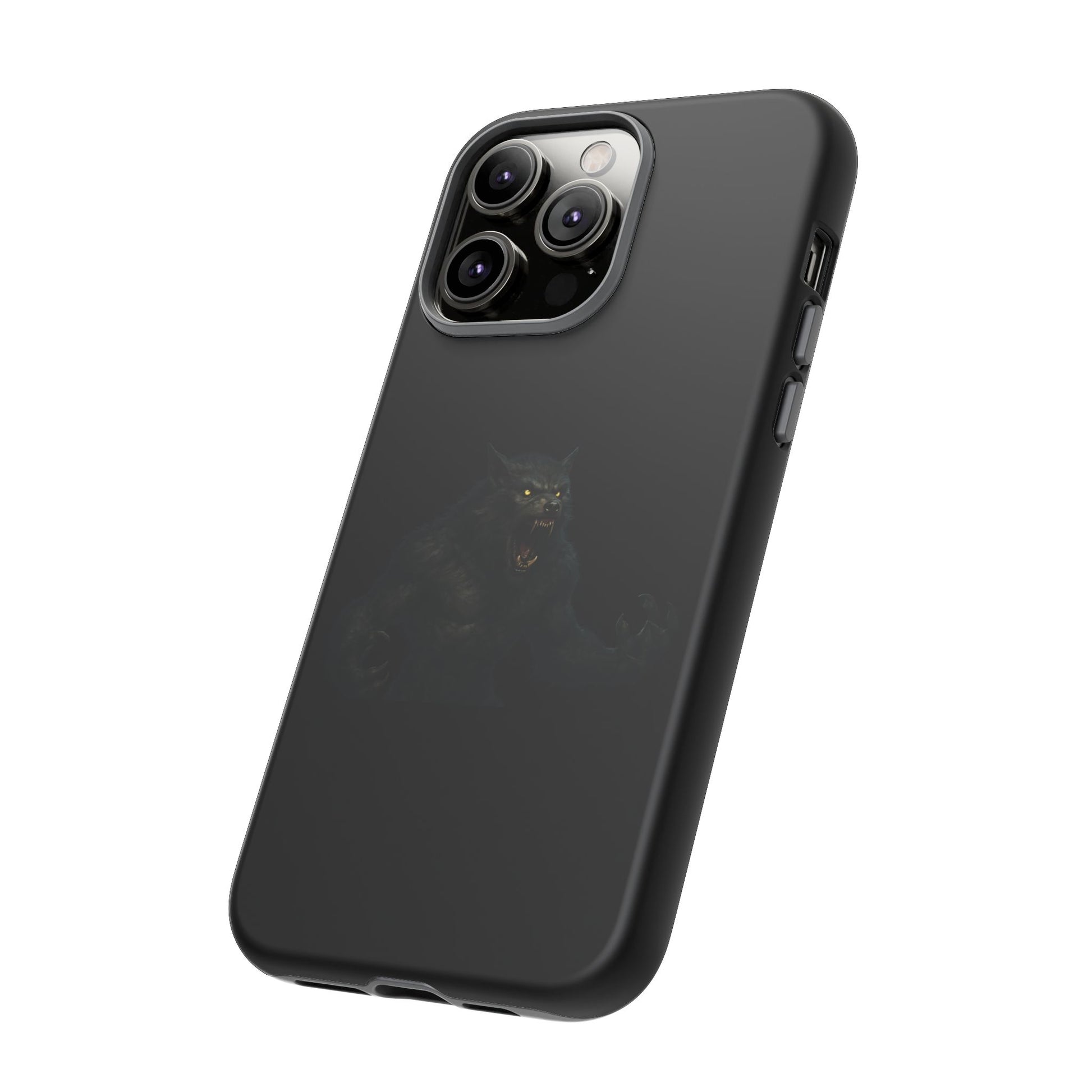 Dark monster graphic werewolf phone case by Printify, featuring a tough protective design for smartphones.