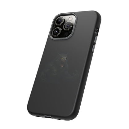 Dark monster graphic werewolf phone case by Printify, featuring a tough protective design for smartphones.