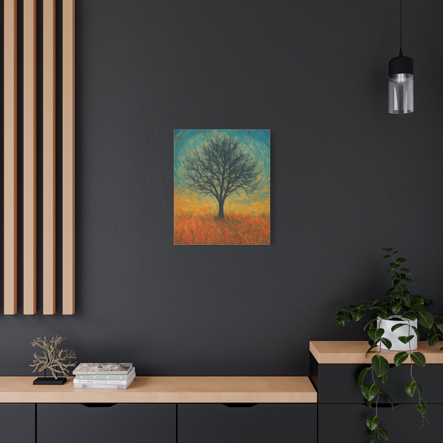 Artistic Tree Canvas Wall Art, Matte Stretched Canvas, Natural Decor for Home, Office, Gift for Nature Lovers, Bohemian Wall Decor