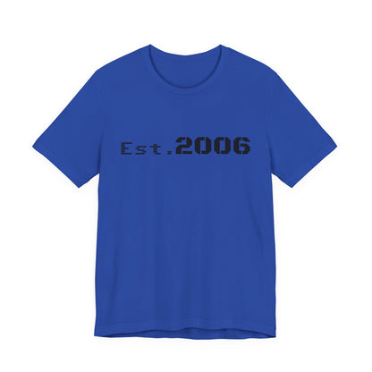 Vintage-style "Established 2006" graphic T-shirt by Printify featuring bold lettering on a casual cotton tee.