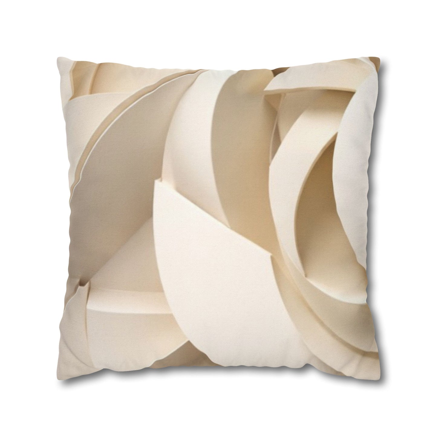 Beige Abstract Paper Swirl Pillowcase Spun Polyester Square Pillowcase