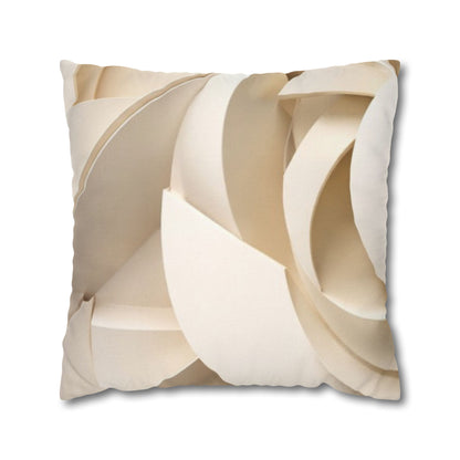 Beige Abstract Paper Swirl Pillowcase Spun Polyester Square Pillowcase
