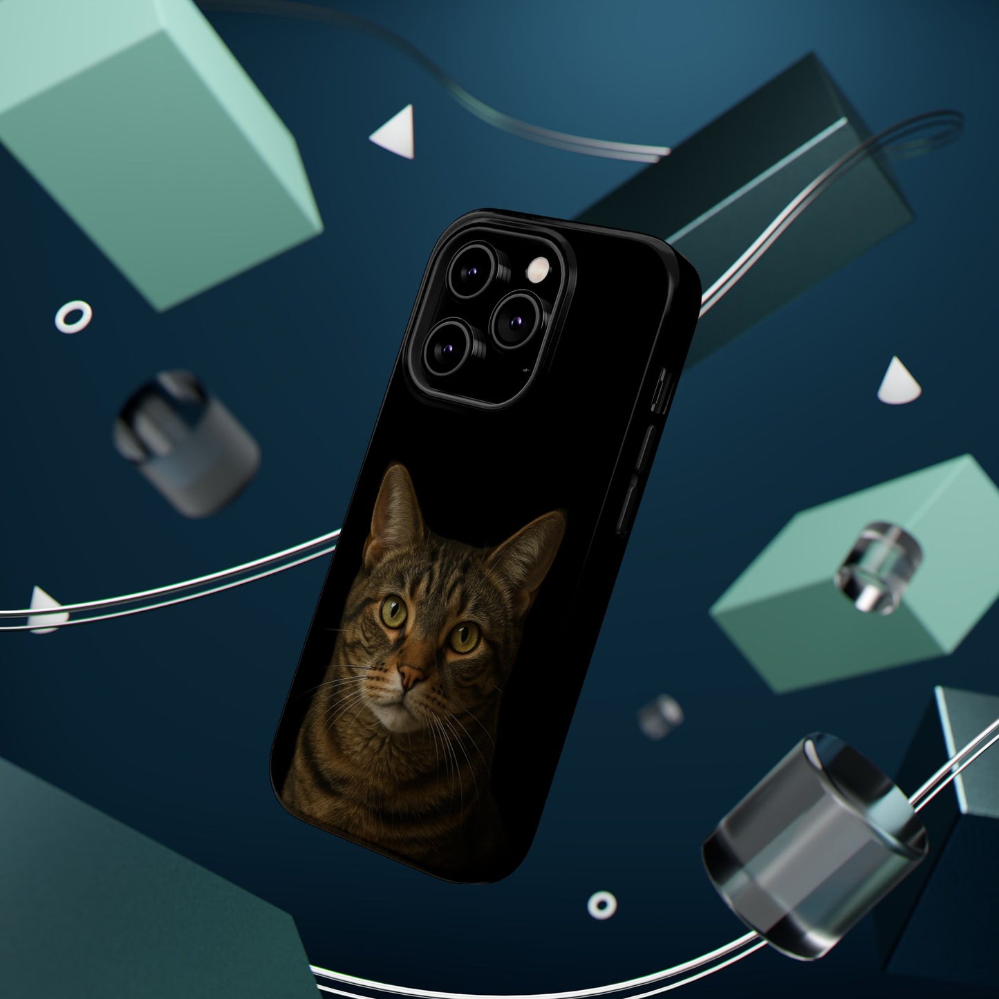 Magnetic Impact-Resistant Phone Case — Realistic Tabby Cat Portrait