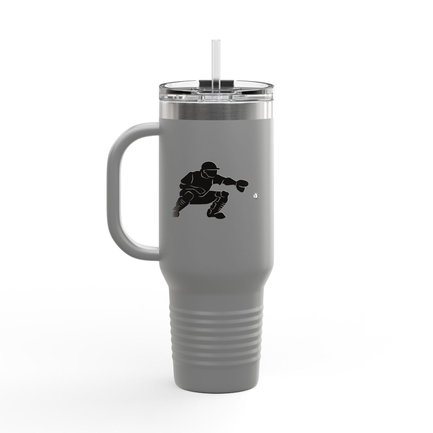 Insulated Travel Mug | Baseball Catcher Themed Travel Tumbler for Active Lifestyles, Coffee Mug, Road Trip Cup, Gym Hydration, Gift for Athletes - TRV