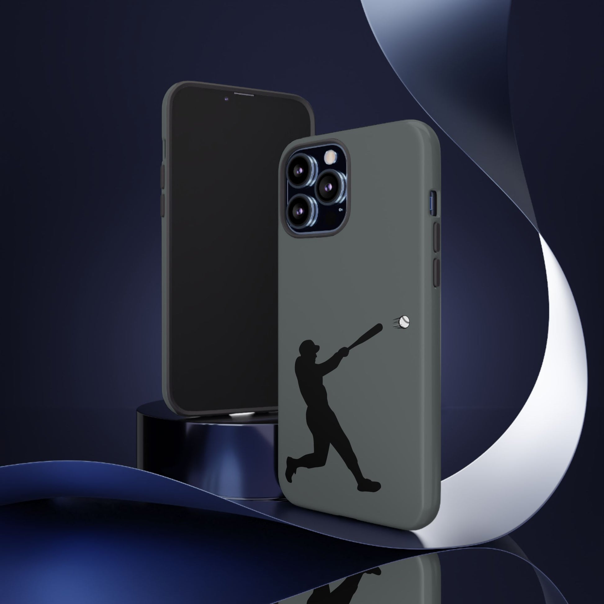 Printify baseball batter phone case, tough protective smartphone cover with baseball player design for sports fans.