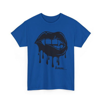 Edgy Graphic Tee - Dripping Lips Design - Unisex Heavy Cotton Tee