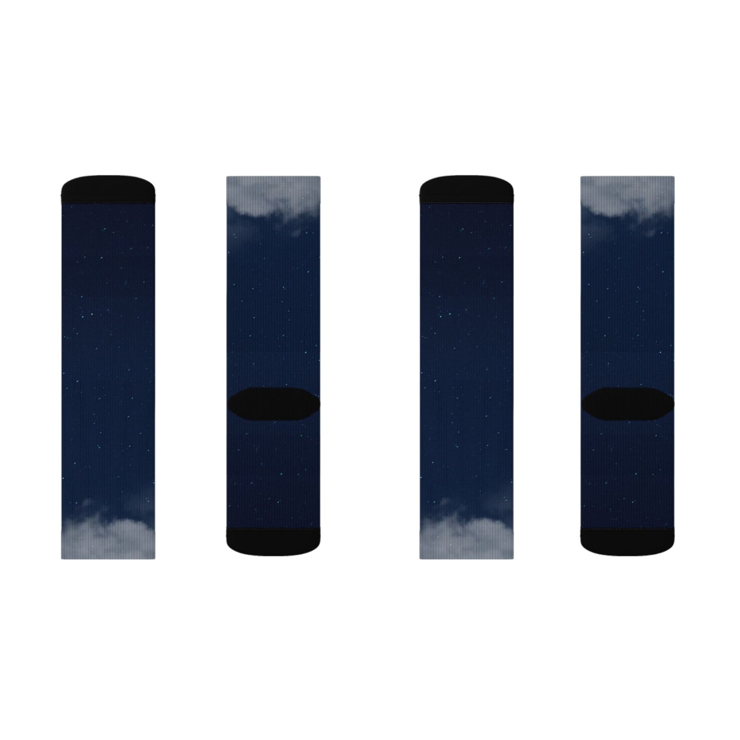 Night Sky Cloud Pattern Socks | Sublimation Crew Socks