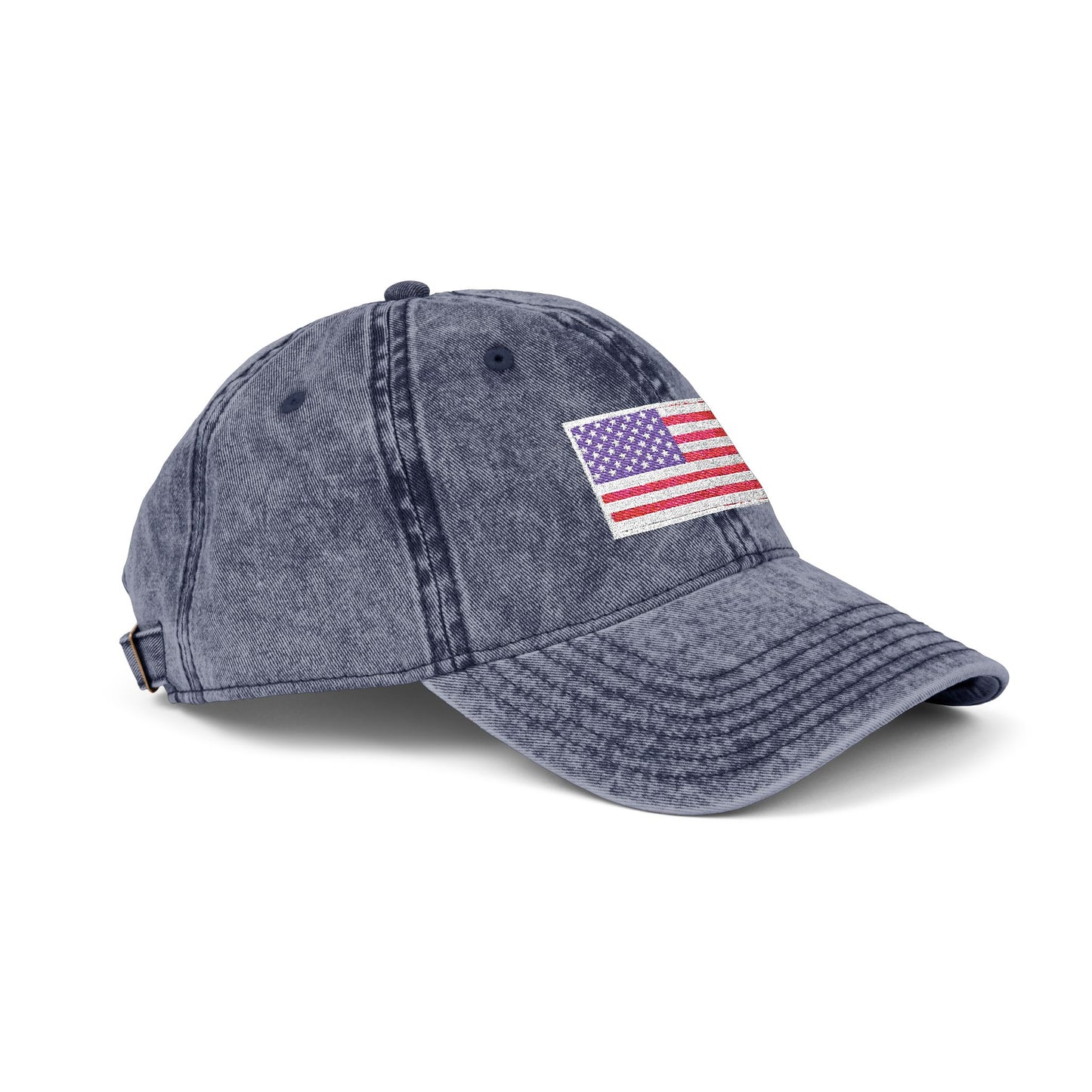 Embroidered Vintage Cap with USA Flag Design - TRV