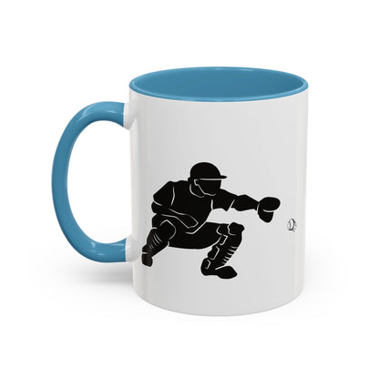 Baseball Catcher Coffee Mug, Sports Gift for Coaches, Black Accent Mug for Fans, Perfect for Birthdays & Celebrations, Unique Cup - TRV