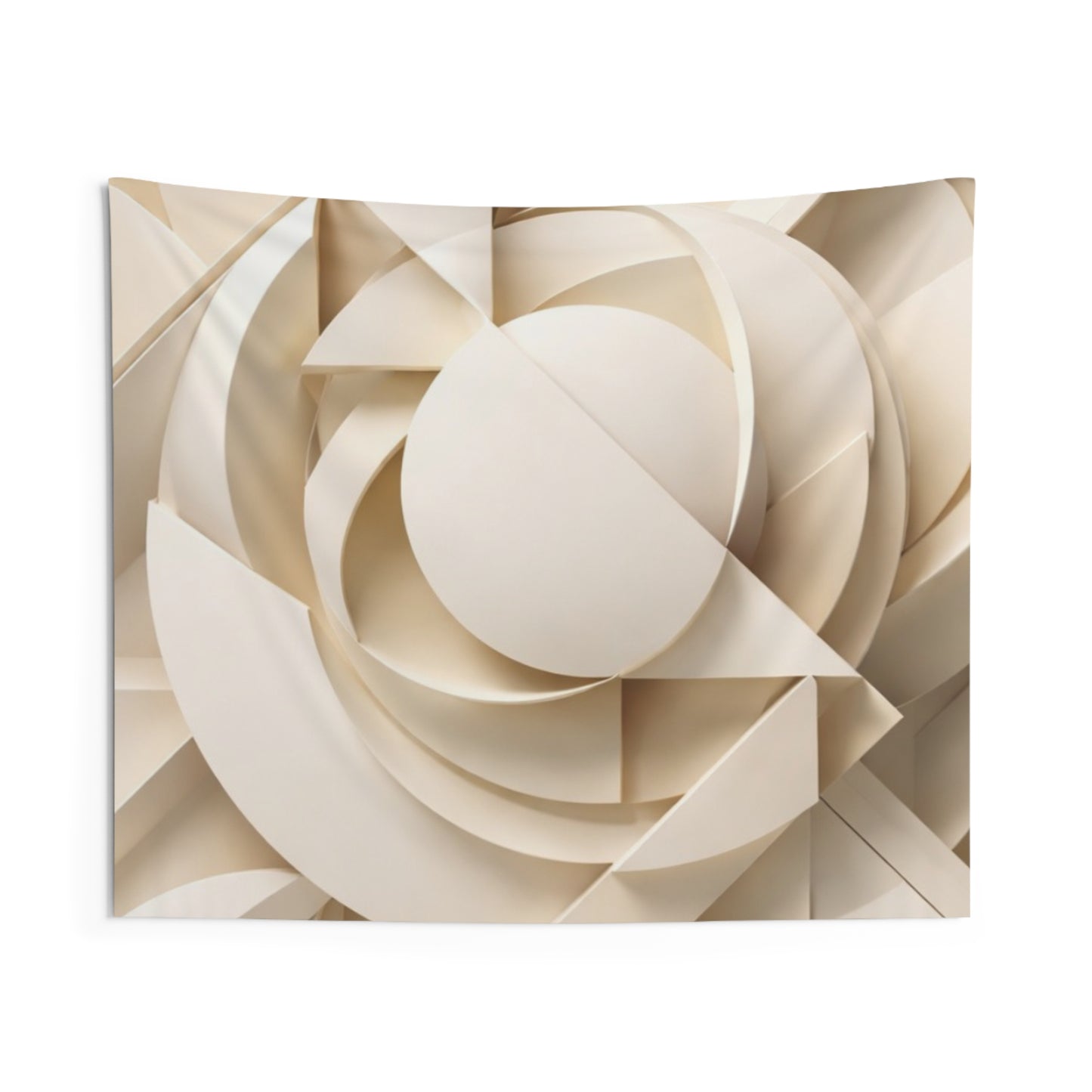 Abstract Geometric Wall Tapestry — Neutral 3D Paper-Cut Design
