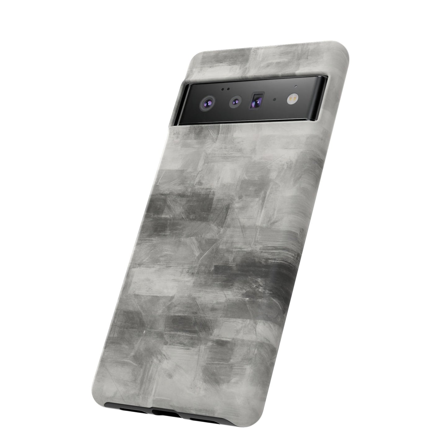 Abstract gray grid phone case for iPhone, tough protective cover by Printify with modern geometric design.