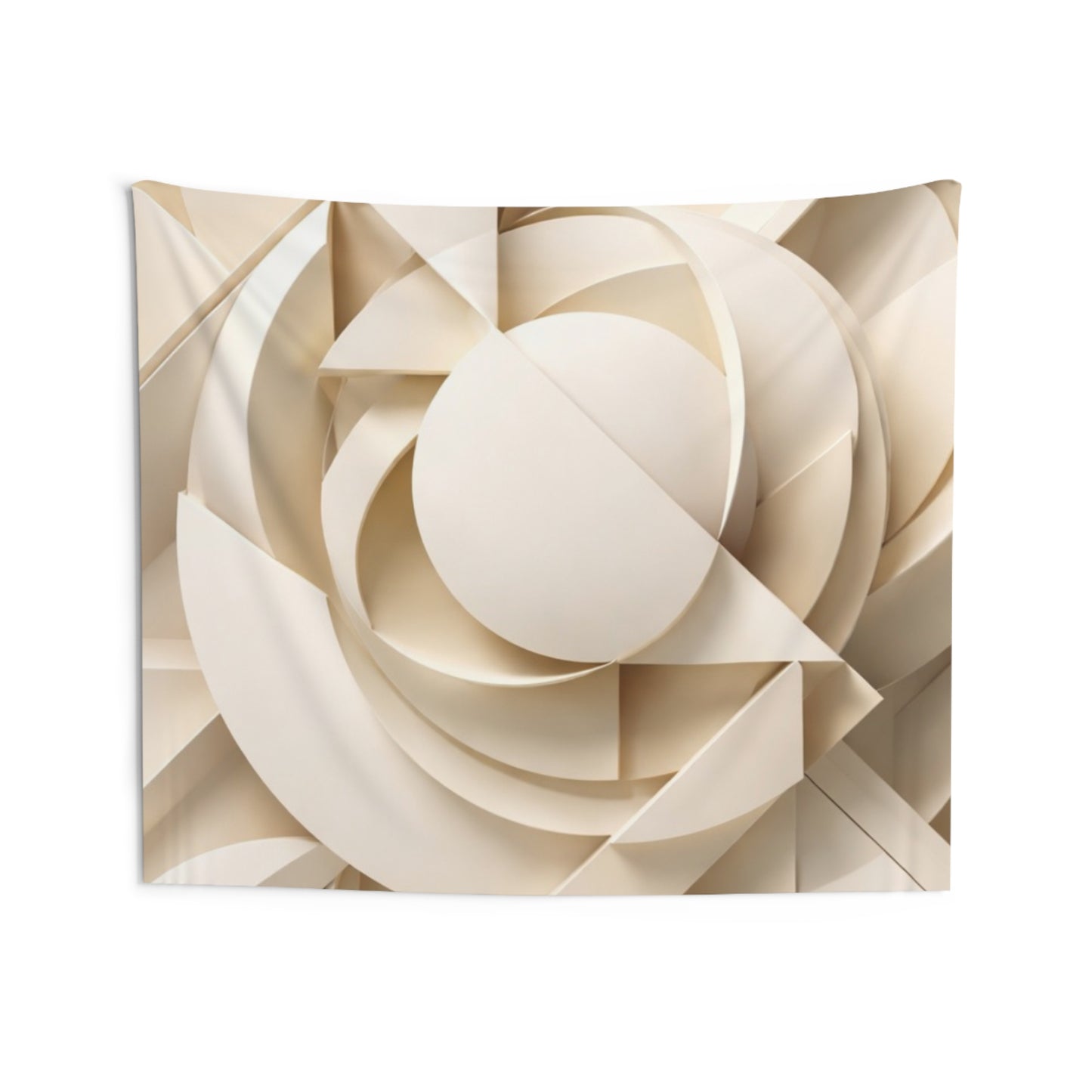 Abstract Geometric Wall Tapestry — Neutral 3D Paper-Cut Design