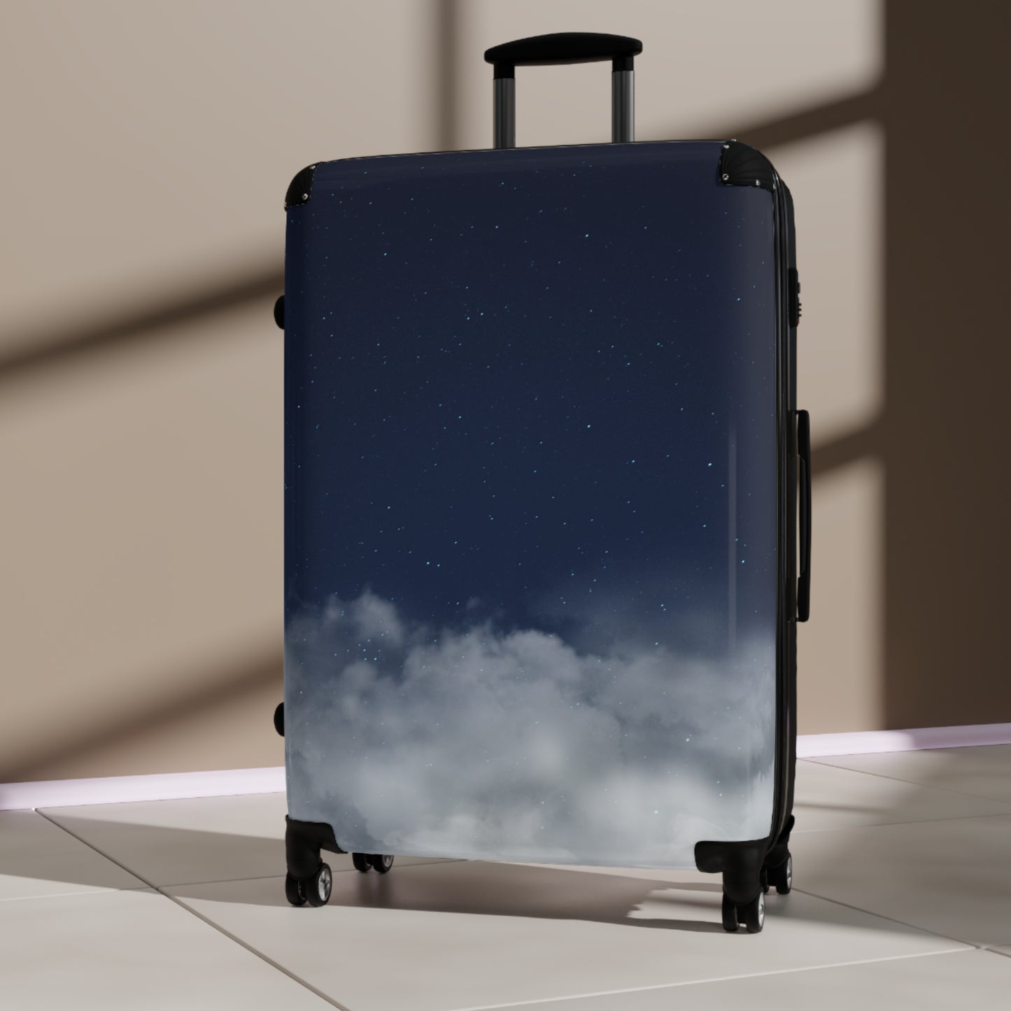 Skyline Carry-On Suitcase – Starry Night & Cloud Print Travel Luggage