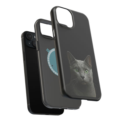 Russian Blue Cat Phone Case — Magnetic Impact-Resistant iPhone Cover