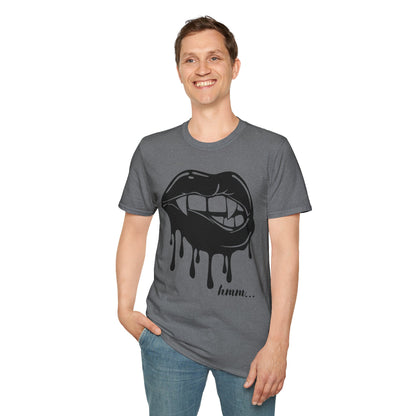 Edgy Graphic Unisex T-Shirt - Dripping Mouth Design, Cool Tee, Trendy Shirt, Hipster Top, Streetwear, Alternative Fashion, Holiday Gift