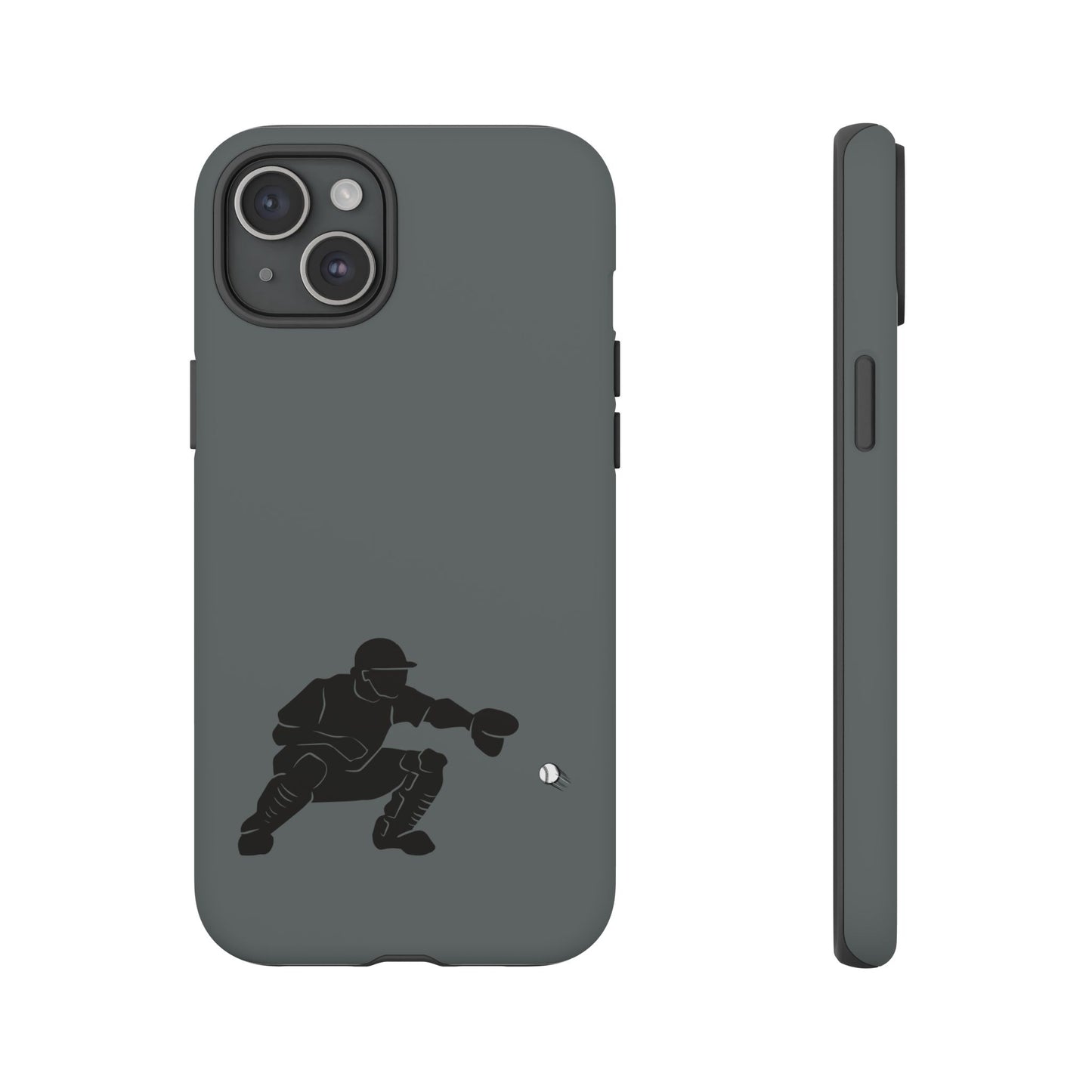Printify baseball catcher phone case with durable protective cover, featuring a sports-themed design for mobile phones.